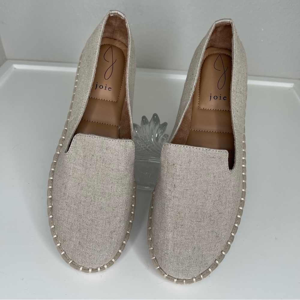 Joie Cara Linen Platform Espadrilles bohemian metallic shimmer boho slip on shoe - Picture 11 of 14